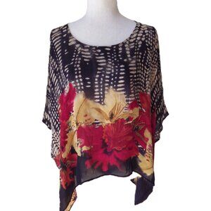 Stunning Silk Caftan Top/ Blouse by Chico's/ M/L